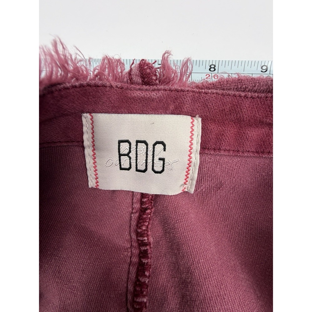 BDG Iona Zip Front Flare Pants Size 24 Pink Corduroy Low Rise Bell Bottom - Picture 5 of 12